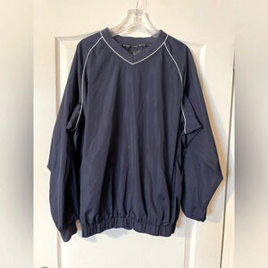 Footjoy Men’s FJ Blue Pullover Jacket Size Large Windbreaker V-Neck Zip Pockets